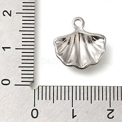 変色防止304ステンレススチールペンダント  貝殻の形の魅力  ステンレス鋼色  15x14.5x2.5mm  穴：1.8mm&nbsp;STAS-I310-12P