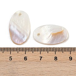 楕円形の淡水シェルペンダント  乳白色  24x14x2mm  穴：1mm&nbsp;SHEL-M005-33