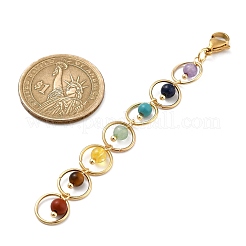 Chakra Natural & Synthetic Gemstone Pendant Decorations&nbsp;HJEW-TA00051