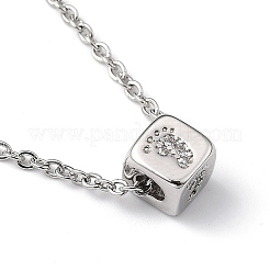 Cube Micro Pave Cubic Zirconia Pendant Necklaces & Bracelets Sets&nbsp;SJEW-JS01116-03
