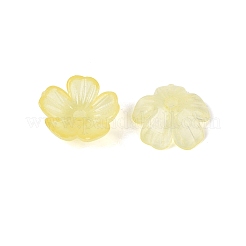 透明プラスチックビーズキャップ  5  - 花びらの花  ツートン  きいろ  10.5x10.5x4mm  穴：1.6mm  約3846個/500g&nbsp;KY-Q005-02A-02