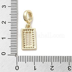 真鍮キュービックジルコニアチャーム  長持ちメッキ  長方形  ゴールドカラー  24mm  矩形：16x9x2mm&nbsp;KK-M275-64G