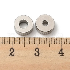 60個 4スタイル 201ステンレススチールビーズ  フラットラウンド  ステンレス鋼色  5~8x2~3mm  穴：2.2~3.5mm  15個/スタイル&nbsp;STAS-NB0001-67
