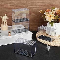 Rectangle Plastic Minifigure Display Case with Black Base&nbsp;ODIS-WH0004-14