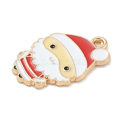 クリスマス合金エナメルペンダント  ゴールドカラー  サンタクロース  22.5x15x1.2mm  穴：1.6mm&nbsp;ENAM-K074-01G-10