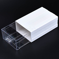 ポリスチレンプラスチックビーズ貯蔵容器  長方形の引き出し  ホワイト  21x13.5x7.5cm&nbsp;CON-N011-043-1