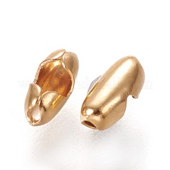 304ステンレススチールボールチェーンコネクター  18KGP本金メッキ  5.2x2mm  1.5mmボールチェーンに適合&nbsp;STAS-L226-012D-G