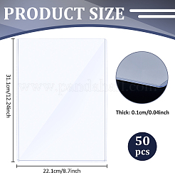 50Pcs Rectangle PVC Rigid Print Protectors&nbsp;AJEW-WA0001-73