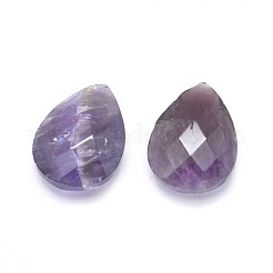 天然石アメジストカボション  多面カット  ティアドロップ  17~18x12.5x4.5~6mm&nbsp;G-P384-D02