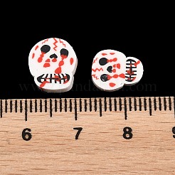 ハロウィーンの手作りポリマークレイカボション  スカル  レッド  6.3~7x5~6x0.5~0.8mm  約27777個/500g&nbsp;CLAY-A007-03A