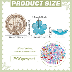 アクリルビーズキャップ200個  5  - 花びらの花  ミックスカラー  17.5x18x5mm  穴：1.2mm&nbsp;OACR-FG0001-31A