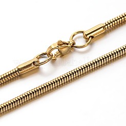 304ステンレススチールスネークチェーンブレスレット  カニカン付き  ゴールドカラー  7-1/2インチ〜7-5/8インチ（190~195mm）  2.5mm&nbsp;BJEW-O091-06G