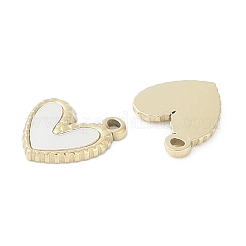 304 Stainless Steel Pave Shell Heart Charms&nbsp;STAS-L022-403G