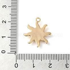 真鍮製ガラスペンダント  18KGP本金メッキ  太陽  アンティークホワイト  19x17x3mm  穴：1.5mm&nbsp;KK-G503-40G-02