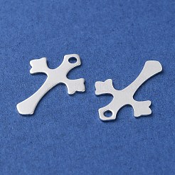 真鍮チャーム  カドミウムフリー＆鉛フリー  クロスチャーム  925銀メッキ  16x11x0.3mm  穴：1.2mm&nbsp;KK-F880-05S-01