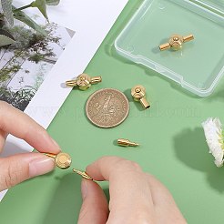 PVD真空メッキ304ステンレススチール製ネジ留め  ゴールドカラー  21x9mm  穴：3.2mm  4個/箱&nbsp;STAS-DC0004-40