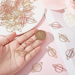 50Pcs 2 Colors Planet Shape Carbon Steel Paper Clips&nbsp;FIND-GF0004-74
