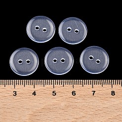 明快なラウンド2穴シャツボタン  樹脂ボタン  透明  15mm  約400個/袋&nbsp;BRB1B3H