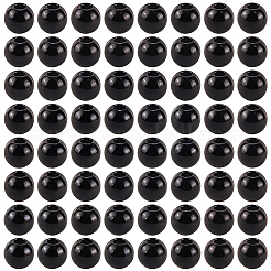 ABSプラスチックパール調ビーズ  ラウンド  ブラック  4mm  穴：1.6mm  1200個/セット&nbsp;KY-SP0001-58A