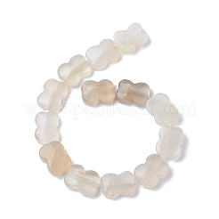 天然ホワイトアゲート瑪瑙ビーズ連売り  蝶結び  16~16.5x12.5~13x5~5.5mm  穴：1.4mm  約13個/連  8.46''（21.5センチメートル）&nbsp;G-K359-D02-01