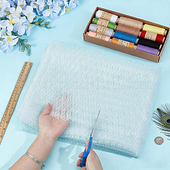 2 Yards Laser Polyester Imitation Peacock Feather Fabric&nbsp;DIY-PH0038-39A