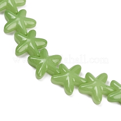 ペイントガラスビーズを焼く  ヒトデ  黄緑  18x16.5x5.5mm  穴：1mm  約28個/連  15.94インチ（40.5cm）&nbsp;LAMP-C021-01H