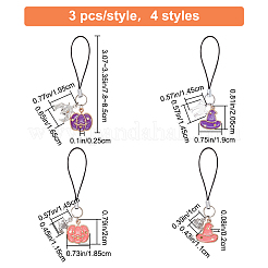 12Pcs 4 Style Alloy Enamel Charm Mobile Straps&nbsp;HJEW-AB00198
