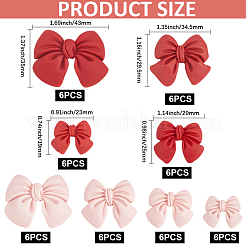 48個8スタイル不透明樹脂カボション  ちょう結びの形  ミックスカラー  19~35x23~43x5~7.5mm  6個/スタイル&nbsp;CRES-CP0001-05
