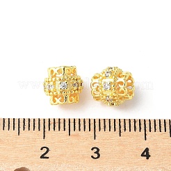 Brass Micro Pave Cubic Zirconia European Beads&nbsp;KK-U067-08G-06