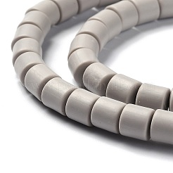 手作り樹脂粘土ビーズ連売り  コラム  濃いグレー  6.5x6mm  穴：1.2mm  約61個/連  15.75インチ（40cm）&nbsp;CLAY-ZX006-01-201