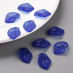 透明つや消しアクリルパーツ  花弁  藤紫色  24x17x4mm  穴：1.8mm&nbsp;MACR-S371-03A-751