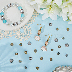 360Pcs 12 Styles Tibetan Style Alloy Bead Caps&nbsp;TIBE-SC0002-38