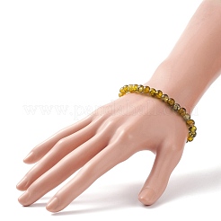 天然メノウ ラウンド ビーズ ストレッチ ブレスレット  女性のためのアクセサリー用原石のアクセサリー  内径：2-1/8インチ（5.34cm）  ビーズ：6.5mm&nbsp;BJEW-JB08614-01