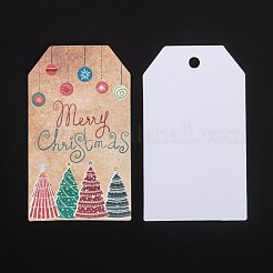 紙ギフトタグ  ハングタグ  ジュートより糸付き  クリスマスの装飾のための  クリスマステーマの模様  7.6x4.5x0.02cm  穴：5mm  50個/袋&nbsp;CDIS-P005-D06