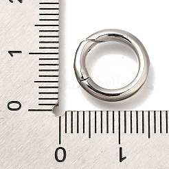 ラックメッキ真鍮スプリングゲートリング  カドミウムフリー＆鉛フリー  長持ちメッキ  プラチナ  13x2.5mm&nbsp;KK-I720-05P