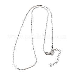 1.3mm 304ステンレススチールボストンリンクチェーンネックレス（女性・男性用）  ステンレス鋼色  17.91インチ（45.5cm）&nbsp;NJEW-Z115-12P-02