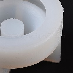 Diy ラウンド燭台シリコーン金型  面白い北京鍋型キャンドル ホルダー型  樹脂用  ジェッソ  セメントクラフト作り  ホワイト  9.5x5.7cm&nbsp;SIMO-P002-G01