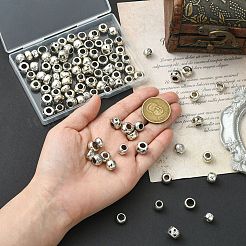 100個10スタイルチベットスタイル合金ヨーロピアンビーズ  大穴ビーズ  カドミウムフリー＆鉛フリー  アンティークシルバー  8.5~10.5x5.3~7.8mm  穴：4.5~6.5mm  10個/スタイル&nbsp;TIBE-CJ0001-32