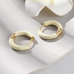 真鍮とスターリングシルバーのピンフープピアス925個  リング  ゴールドカラー  19.5x3.5mm  ピン：0.8mm&nbsp;EJEW-R013-02G-01
