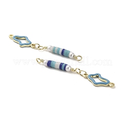 Rack Plating Brass Enamel Flower Links Connector Charms&nbsp;KK-M266-25G