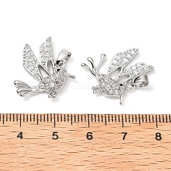 Brass Micro Pave Clear Cubic Zirconia Pendants&nbsp;KK-G533-07D-P