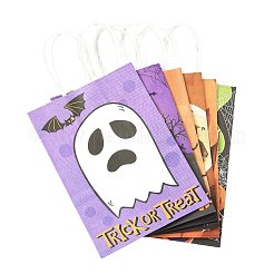 24Pcs 6 Styles Halloween Theme Kraft Paper Gift Bags with Handles&nbsp;CARB-FS0001-09