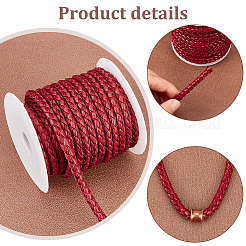 10M Round Imitation Leather Braided Cords&nbsp;LC-WH0008-03D