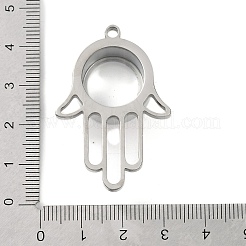 304ステンレススチールロケットペンダント  ガラスと  ハムサハンドチャーム  ステンレス鋼色  41x28x10.5mm  穴：2.2mm&nbsp;STAS-S132-11P-02