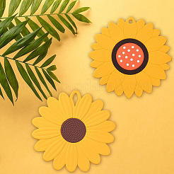 2Pcs 2 Style Flower Silicone Hot Pads&nbsp;AJEW-GF0011-17A