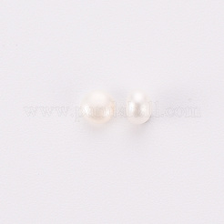 天然な培養された淡水パールビーズ  片穴  ロンデル  フローラルホワイト  3~3.5x2mm  穴：0.8mm  約130ペア/ボード&nbsp;X-PEAR-P056-048