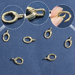 8Pcs Brass Spring Gate Rings&nbsp;KK-BBC0028-43G