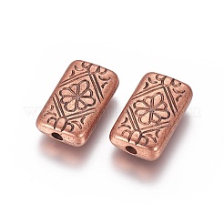 CCBプラスチックビーズ  花の長方形  赤銅鉱  21.5x13x5mm  穴：3mm&nbsp;CCB-G007-18R