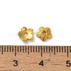 合金ビーズキャップ  鉛フリー＆カドミウムフリー  マルチ花弁花  マットゴールドカラー  6x1.5mm  穴：1.2mm&nbsp;FIND-G074-01D