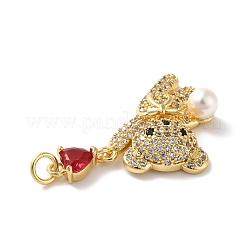 Rack Plating Brass Micro Pave Cubic Zirconia Pendants&nbsp;KK-A160-14G